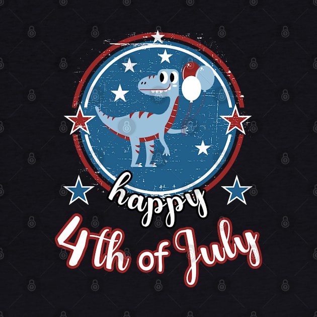 Happy 4th of July Cute Patriot Dinosaur by Cute Pets Graphically